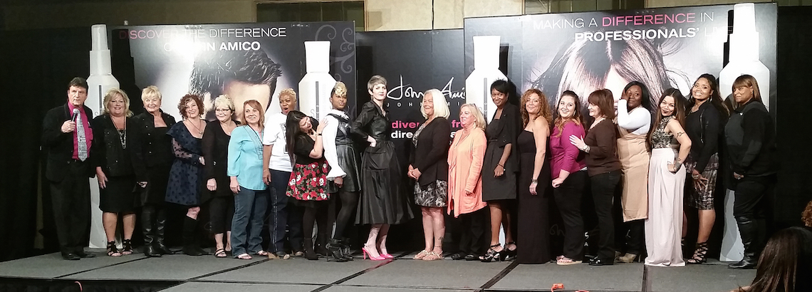 John Amico School students and team at a beauty industry event