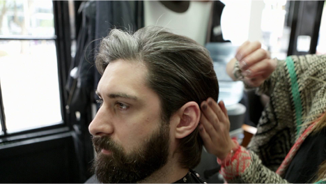 Men’s hair cutting classroom practice