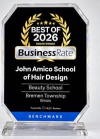 BusinessRate Best of 2026 Award Winner, John Amico School of Hair Design, Beauty School, Bremen Township, Illinois, powered by Google Reviews